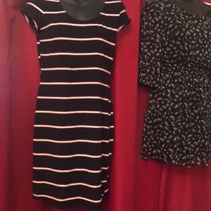 Black n pink stripe dress